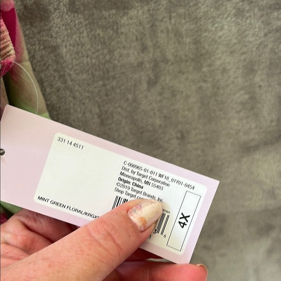 Wild Fable Pink and Green Floral Dress with Open Front Maternity? - Picture 3 of 5